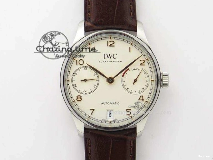 MIROTIME 0125 Bold Portuguese Real PR IW500704 ZF 1:1 Best Edition On Black Leather Strap A 7374